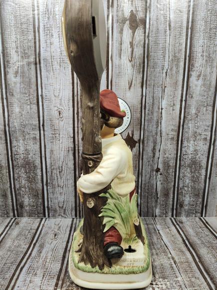 New 1993 Melody In Motion Willie The Golfer Handpaint Porcelin Bisque Clock NIB - Picture 9 of 13